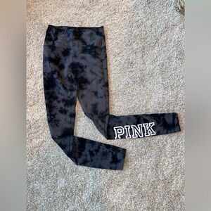 PINK Victoria's Secret Black Tie-Dye Women's Leggings